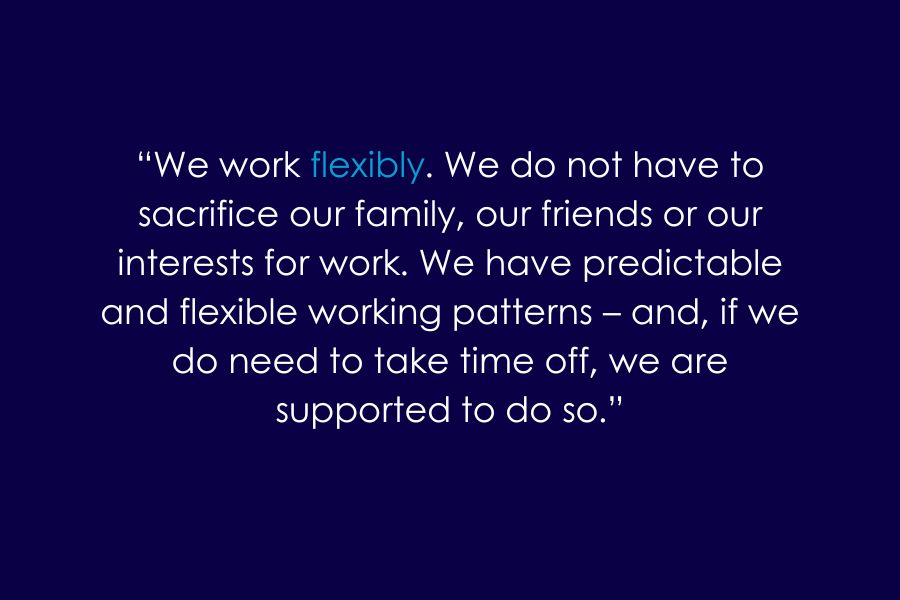 A quote from the NHS people promise on flexible working